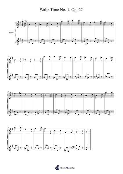 Waltz Time No. 1, Op. 27 Sheet Music by Dmitry Kabalevsky-Arr.Frannence Harstowe