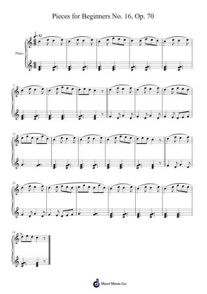 Pieces for Beginners No. 16, Op. 70 Sheet Music by Johann Hermann Berens-Arr.Nodric