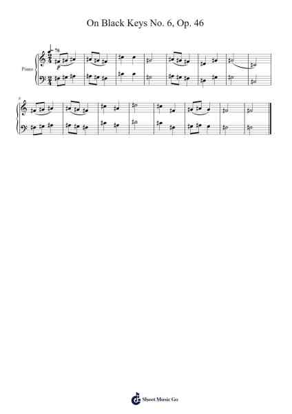 On Black Keys No. 6, Op. 46 Sheet Music by Alexander Goedicke-Arr.Wrightrae