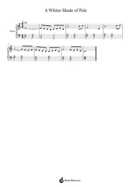 A Whiter Shade of Pale Sheet Music by Procol Harum-Arr.Prupert Cookegram