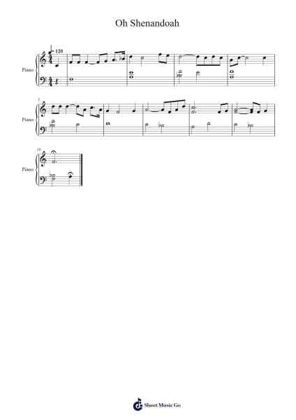 Oh Shenandoah Partitura de American Traditional-Arr.Cisbrian Jestier