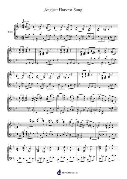 August: Harvest Song – The Seasons Sheet Music by Pyotr Tchaikovsky-Arr.Holew Brianmaud