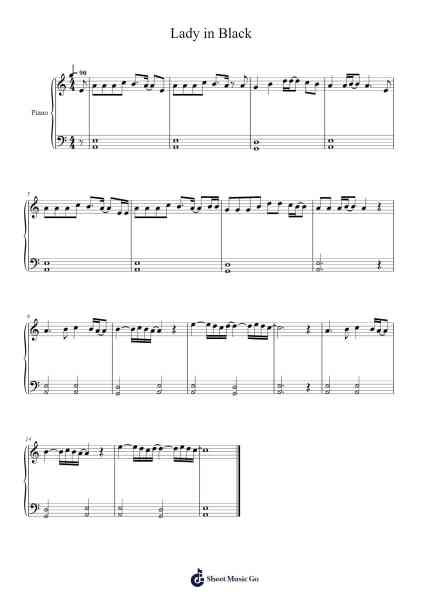 Lady in Black Sheet Music by Uriah Heap-Arr.Sailsharte Troypril