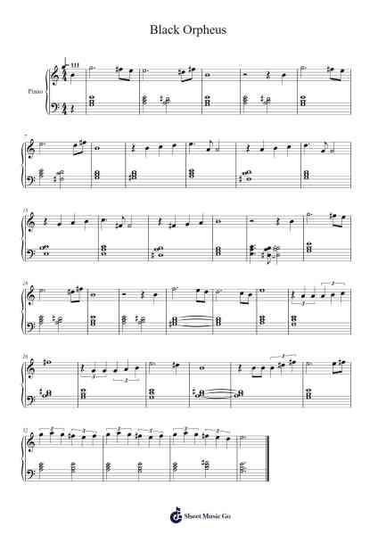Black Orpheus Sheet Music by Luis Bonfa-Arr.Rontrine Ollyn