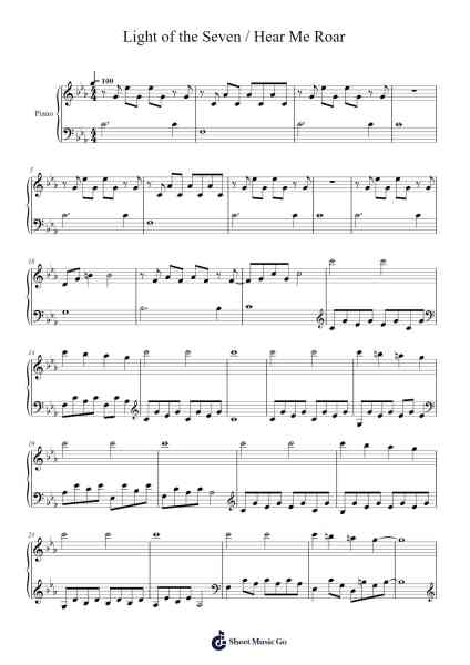 Game of Thrones: Light of the Seven / Hear Me Roar Sheet Music by Ramin Djawadi-Arr.Sanhan Eipscius