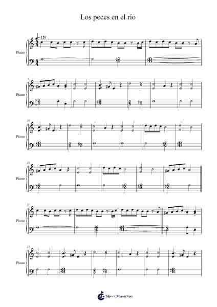 Los peces en el río (without melody) Sheet Music by Spanish Traditional-Arr.Copraine