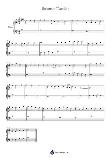 Streets of London Sheet Music by Ralph McTell-Arr.Pearroe
