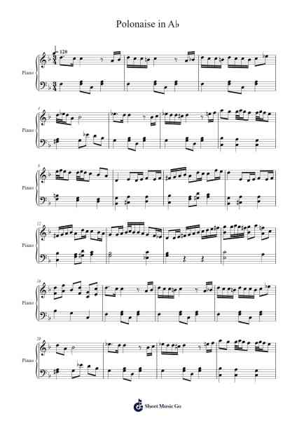 Heroique – Polonaise in A♭ (simplified) Sheet Music by Frédéric Chopin-Arr.Fowcoln