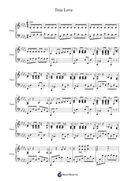 True Love Sheet Music by Coldplay-Arr.Vinpeare