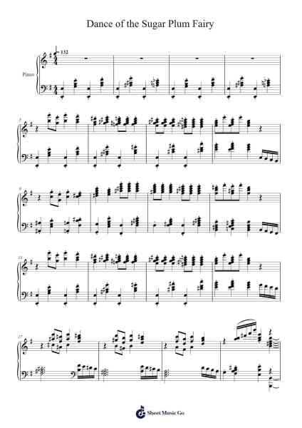Dance of the Sugar Plum Fairy - The Nutcracker Op. 71 Sheet Music by Pyotr Tchaikovsky-Arr.Brandwight Gillget