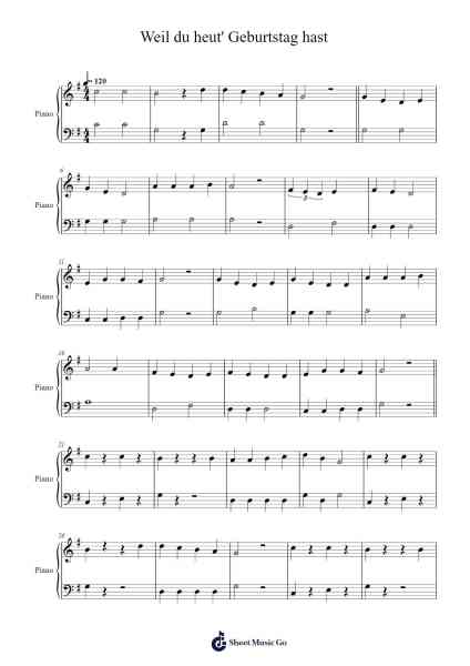 Weil du heut' Geburtstag hast Partitura de Detlev Jöcker-Arr.Saslaide Wattvic