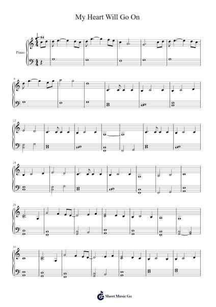 Titanic - My Heart Will Go On Sheet Music by Céline Dion-Arr.Peagrace Lensid