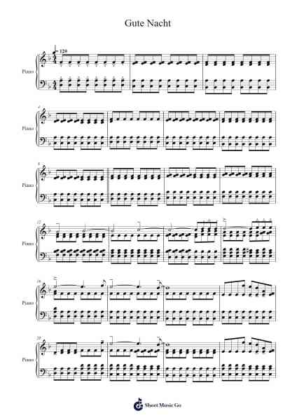 Gute Nacht Sheet Music by Paul Hankinson-Arr.Louieby