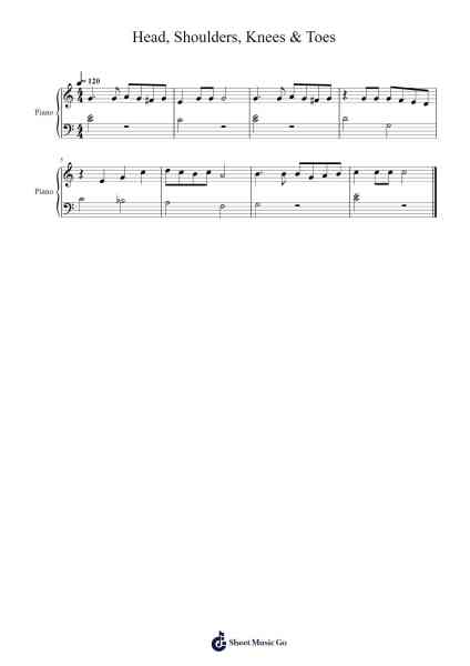 Head, Shoulders, Knees & Toes Sheet Music by Traditional-Arr.Gaildie Tedn