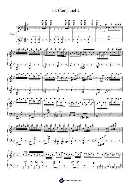 La Campanella Sheet Music by Franz Liszt-Arr.Dwightlitt