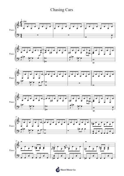 Chasing Cars Sheet Music by Snow Patrol-Arr.Viriah