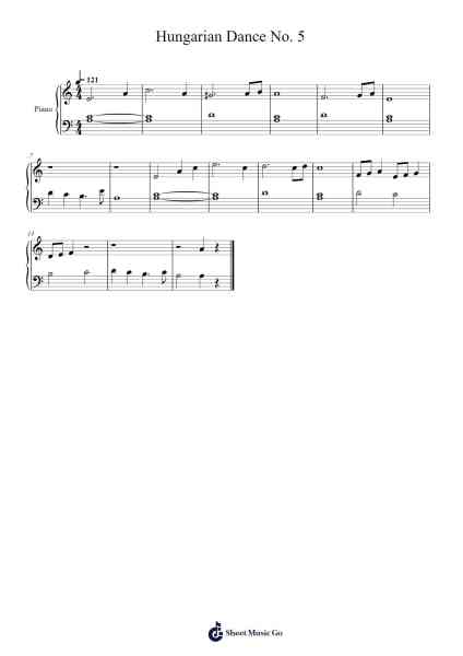 Allegro Vivace – Hungarian Dance No. 5 Sheet Music by Johannes Brahms-Arr.Scripla Brookfe