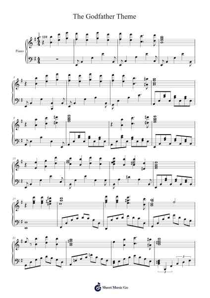 The Godfather - Theme Sheet Music by Nino Rota-Arr.Crybe Hickssia