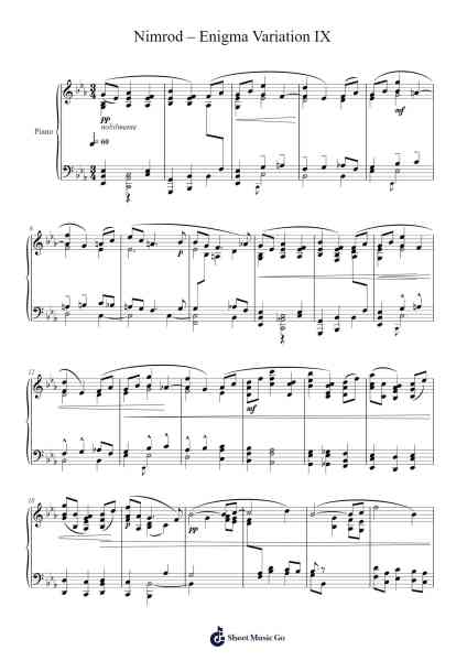 Nimrod –Enigma Variation IX Sheet Music by Edward Elgar-Arr.Galepiers Vasa