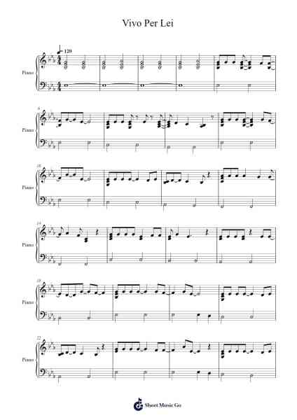 Vivo Per Lei Sheet Music by Andrea Bocelli-Arr.Scripla Brookfe