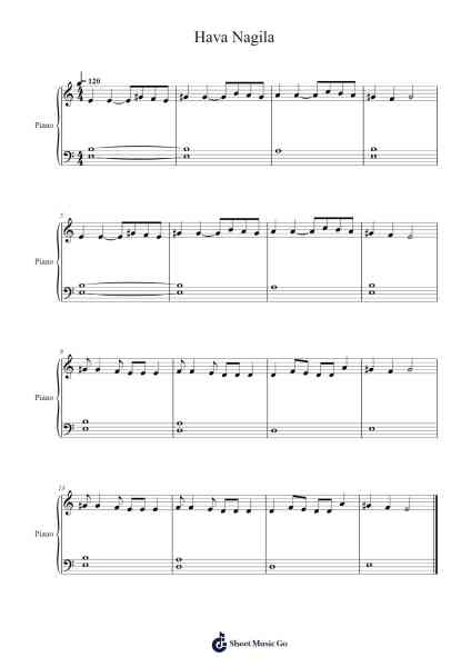 Hava Nagila Sheet Music by Abraham Zvi Idelsohn-Arr.Boycehe