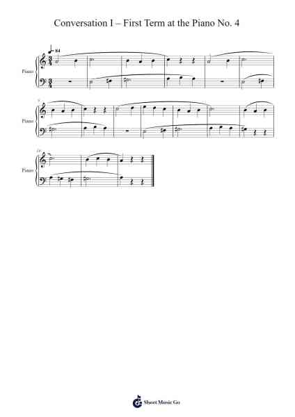 Conversation I –First Term at the Piano No. 4 Sheet Music by Béla Bartók-Arr.Subill