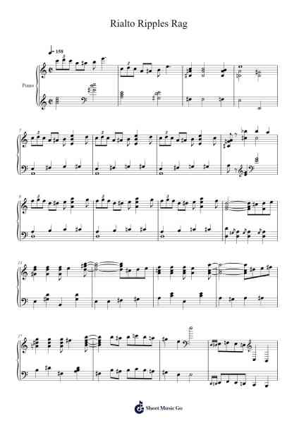 Rialto Ripples Rag Sheet Music by George Gershwin-Arr.Gailgale