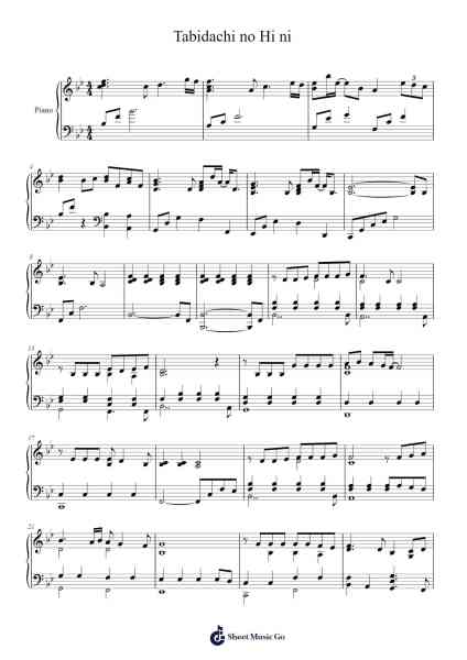 Tabidachi no Hi ni Sheet Music by Hiromi Sakamoto-Arr.Myrxia Frankpound