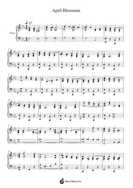 April Blossoms Sheet Music by Herbert Stothart/Vincent Youmans-Arr.Irbald Jouvier