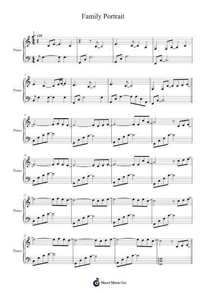 Family Portrait Sheet Music by Kim Jin Ho-Arr.Bosther