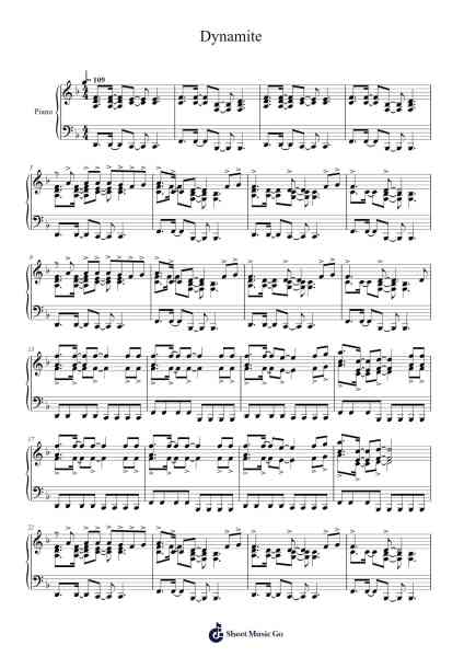 Dynamite Sheet Music by Taio Cruz-Arr.Dempron Jacbess