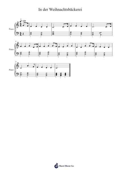 In der Weihnachtsbäckerei Sheet Music by Rolf Zuckowski-Arr.Peathew Odeshua