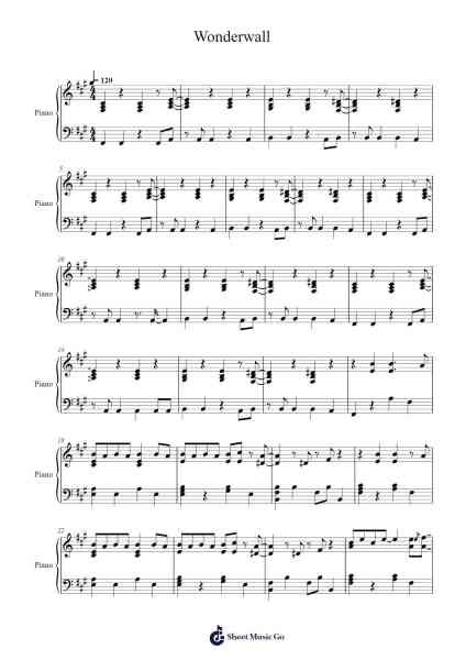 Wonderwall Sheet Music by Oasis-Arr.Lizly Hojo