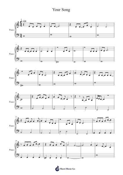 Your Song Sheet Music by Elton John-Arr.Rihous Neilvy