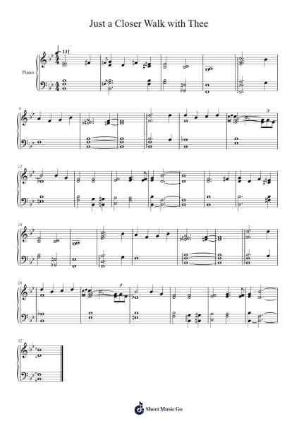 Just a Closer Walk with Thee Sheet Music by Traditional-Arr.Betle