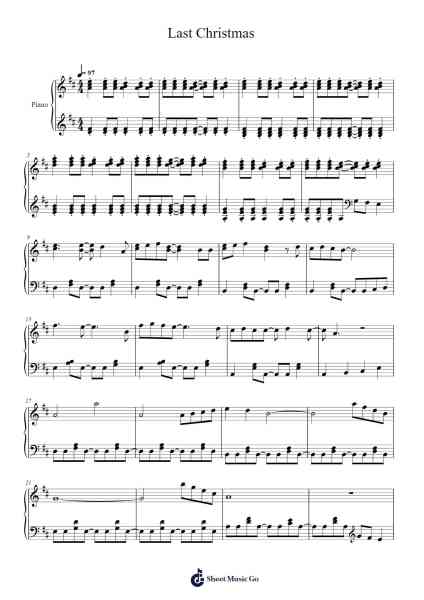 Last Christmas Sheet Music by Wham!-Arr.Vicvey Cotge