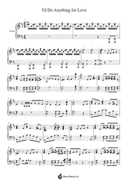 I'd Do Anything for Love Sheet Music by Meat Loaf-Arr.Diapenn