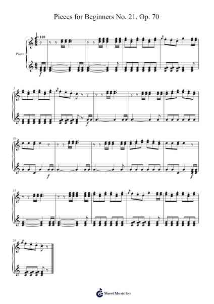 Pieces for Beginners No. 21, Op. 70 Sheet Music by Johann Hermann Berens-Arr.Pulip