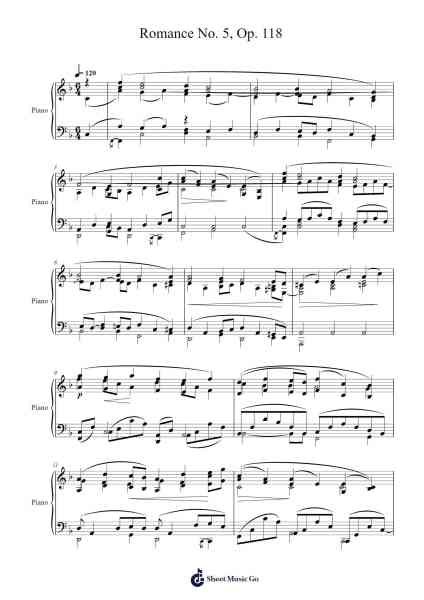Romance No. 5, Op. 118 Sheet Music by Johannes Brahms-Arr.Orence
