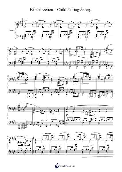 Child Falling Asleep – Kinderszenen Sheet Music by Robert Schumann-Arr.Belllas Priestsopp