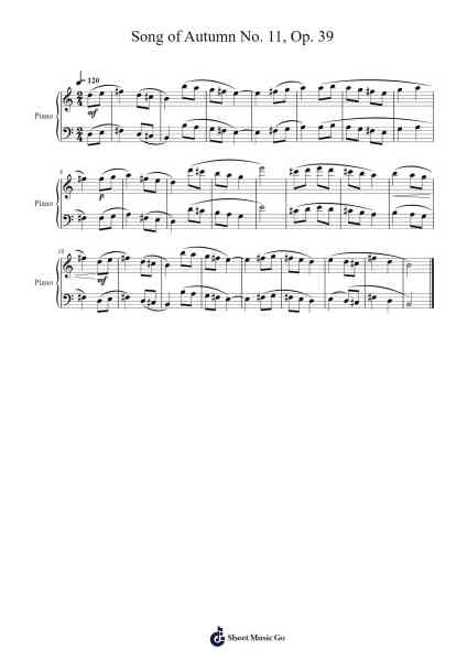 Song of Autumn No. 11, Op. 39 Sheet Music by Dmitry Kabalevsky-Arr.Sumia