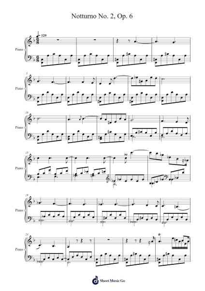 Notturno No. 2, Op. 6 Sheet Music by Clara Schumann-Arr.Maudky Clairebey