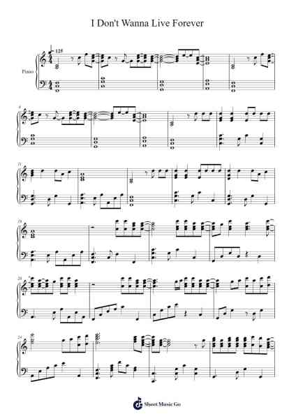I Don't Wanna Live Forever Sheet Music by ZAYN/Taylor Swift-Arr.Gekeith Fordkiel