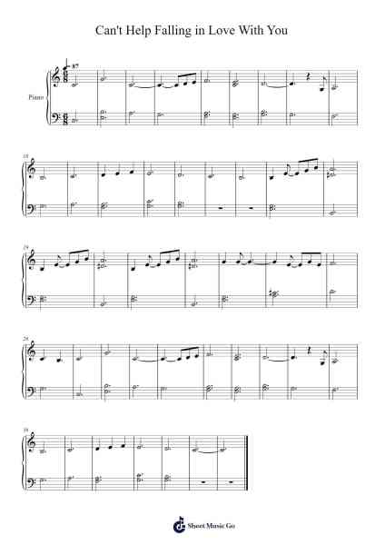 Can't Help Falling in Love With You Sheet Music by Elvis Presley-Arr.Ivescan Nelral