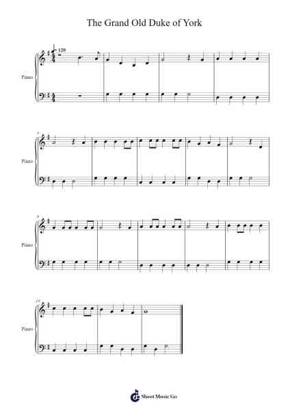 The Grand Old Duke of York Sheet Music by Traditional-Arr.Huce Earlville