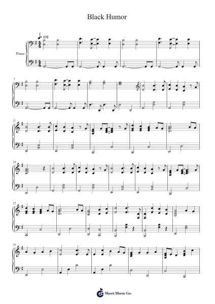Black Humor Sheet Music by Jay Chou-Arr.Frednice Daveburns
