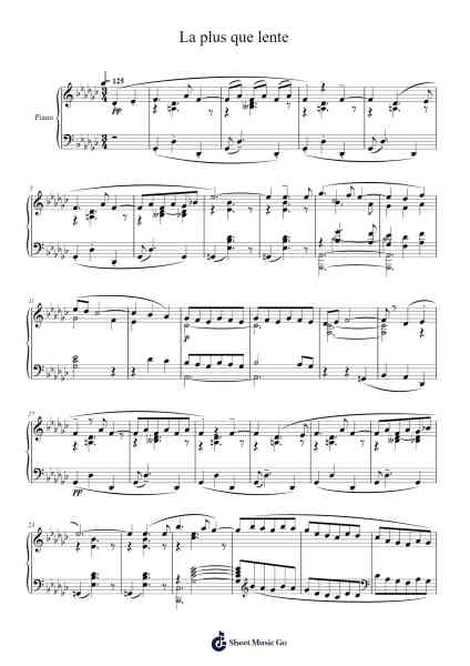 La plus que lente Sheet Music by Claude Debussy-Arr.Cugue Vebriel