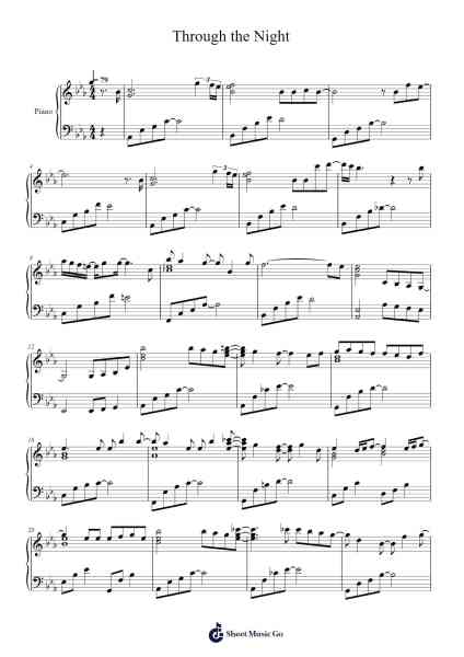 Through the Night Sheet Music by IU-Arr.Mikejay Croftges