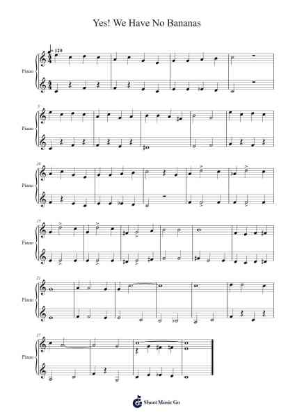 Yes! We Have No Bananas Partitura de Irving Cohn/Frank Silver-Arr.Lenshaw