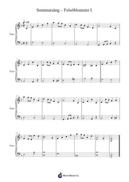 Sommarsång –Frösöblomster I Sheet Music by Wilhelm Peterson-Berger-Arr.Warlith Gaildes